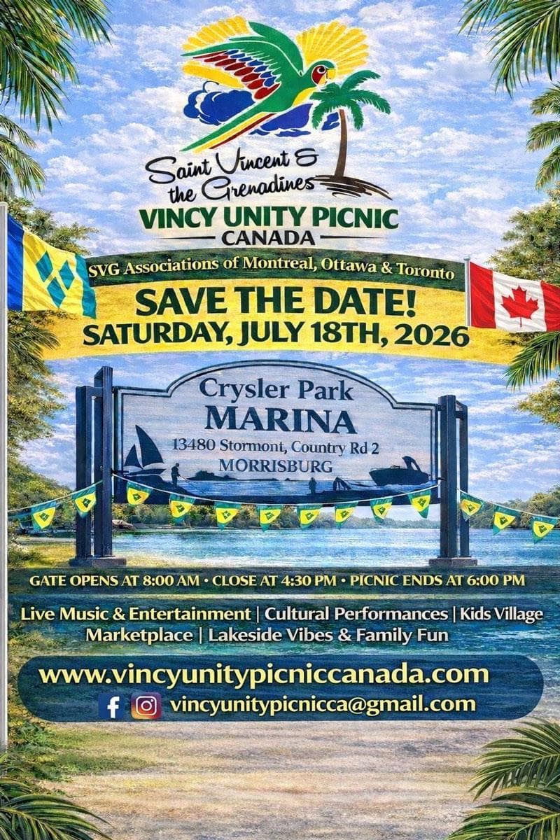 Vincy Unity Picnic Canada Returns — July 18th, 2026